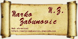 Marko Zabunović vizit kartica